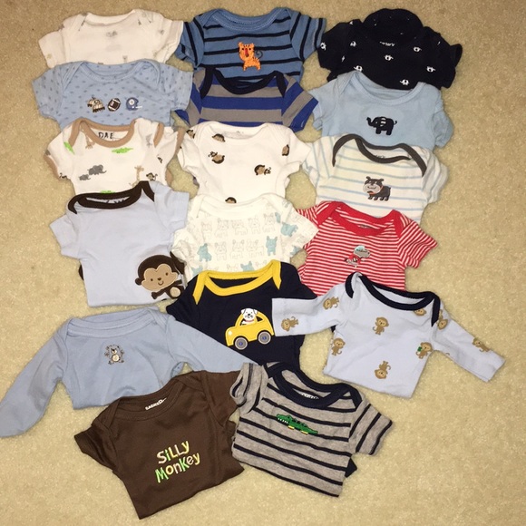 Boys Preemie Lot of Onesies - Picture 1 of 5